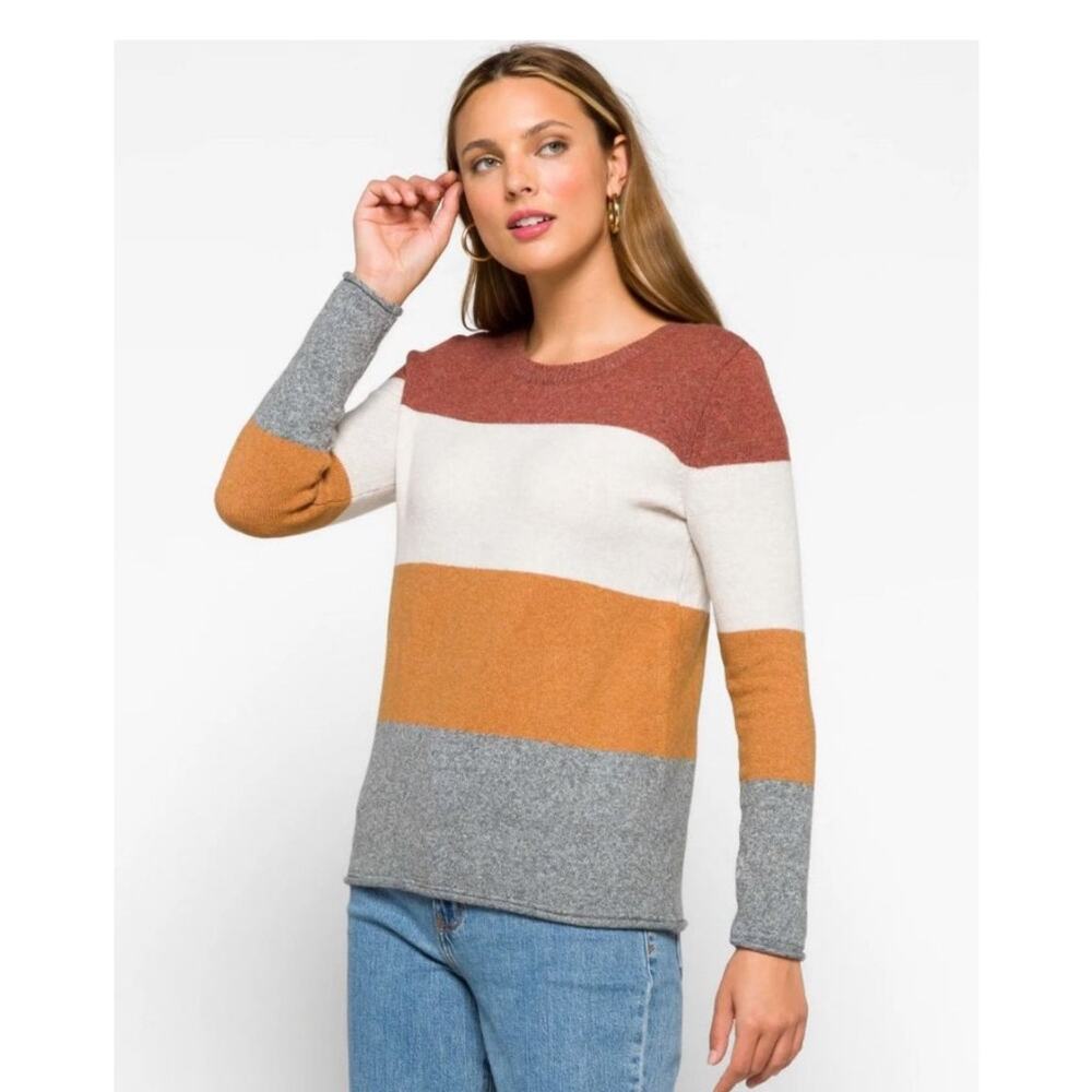 PINQUE Gina Crew‎ Neck Color block Sweater